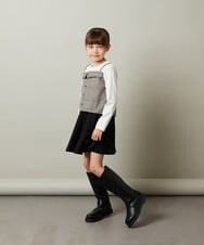 KJKJT34034 a.v.v KIDS(アー・ヴェ・ヴェ) [140-150]【セットアップ対応】チェック柄キャミドッキングトップス ベージュ