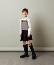 KJKJT34034 a.v.v KIDS(アー・ヴェ・ヴェ) [140-150]【セットアップ対応】チェック柄キャミドッキングトップス ベージュ