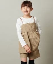 KJKJT35034 a.v.v KIDS(アー・ヴェ・ヴェ) [140-150]【セットアップ対応】フクレキャミドッキングカットソー ベージュ