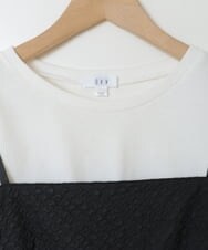 KJKJT35034 a.v.v KIDS(アー・ヴェ・ヴェ) [140-150]【セットアップ対応】フクレキャミドッキングカットソー ブラック