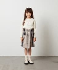 KJKJT36034 a.v.v KIDS(アー・ヴェ・ヴェ) [140-150]カップケーキ刺繍ロンＴ アイボリー