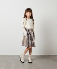 KJKJT36034 a.v.v KIDS(アー・ヴェ・ヴェ) [140-150]カップケーキ刺繍ロンＴ アイボリー