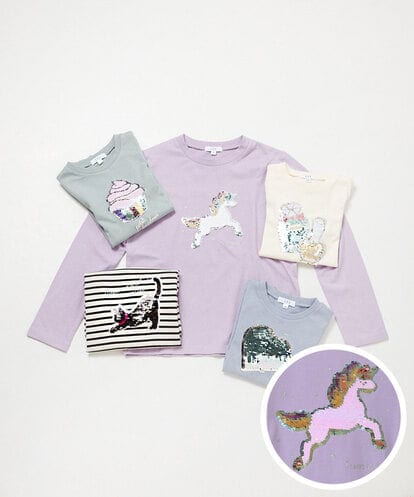 KJKJU30029 a.v.v KIDS [160]アソートモチーフスパンコールロンＴ