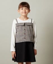 KJKJU34039 a.v.v KIDS(アー・ヴェ・ヴェ) [160]【セットアップ対応】チェック柄キャミドッキングトップス ブルー