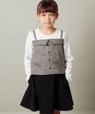 KJKJU34039 a.v.v KIDS(アー・ヴェ・ヴェ) [160]【セットアップ対応】チェック柄キャミドッキングトップス ブルー