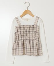 KJKJV36029 a.v.v KIDS(アー・ヴェ・ヴェ) [100-130]シャーリングビスチェドッキングトップス ベージュ