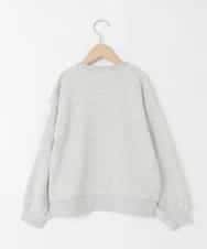 KJKKA34034 a.v.v KIDS(アー・ヴェ・ヴェ) [130-160]【袖デザイン/プリントロゴ＋パール調デザイン/通学にもオススメ】レーステープ裏毛トレーナー グレー