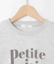 KJKKA34034 a.v.v KIDS(アー・ヴェ・ヴェ) [130-160]【袖デザイン/プリントロゴ＋パール調デザイン/通学にもオススメ】レーステープ裏毛トレーナー グレー