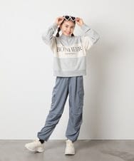 KJKKA40039 a.v.v KIDS(アー・ヴェ・ヴェ) [130-160]切り替えハーフジップスウェット ライトグレー