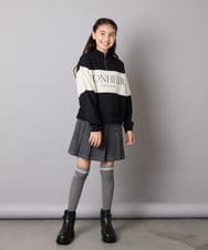 KJKKA40039 a.v.v KIDS(アー・ヴェ・ヴェ) [130-160]切り替えハーフジップスウェット ライトグレー
