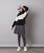 KJKKA40039 a.v.v KIDS(アー・ヴェ・ヴェ) [130-160]切り替えハーフジップスウェット ライトグレー