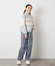KJKKA40039 a.v.v KIDS(アー・ヴェ・ヴェ) [130-160]切り替えハーフジップスウェット ライトグレー