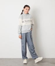 KJKKA40039 a.v.v KIDS(アー・ヴェ・ヴェ) [130-160]切り替えハーフジップスウェット ライトグレー