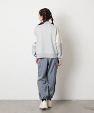 KJKKA40039 a.v.v KIDS(アー・ヴェ・ヴェ) [130-160]切り替えハーフジップスウェット ライトグレー
