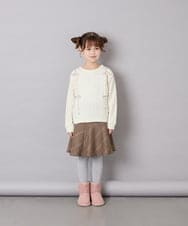 KJKKD13044 a.v.v KIDS(アー・ヴェ・ヴェ) [120-160]リボン付きニットドッキングPO アイボリー
