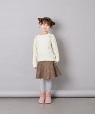 KJKKD13044 a.v.v KIDS(アー・ヴェ・ヴェ) [120-160]リボン付きニットドッキングPO アイボリー