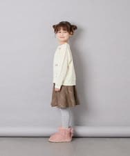 KJKKD13044 a.v.v KIDS(アー・ヴェ・ヴェ) [120-160]リボン付きニットドッキングPO アイボリー