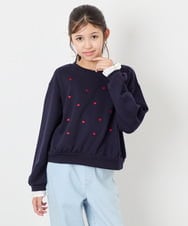 KJKKD14035 a.v.v KIDS(アー・ヴェ・ヴェ) [120-160]シャツレイヤー風プルオーバー ネイビー