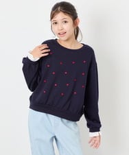 KJKKD14035 a.v.v KIDS(アー・ヴェ・ヴェ) [120-160]シャツレイヤー風プルオーバー ネイビー