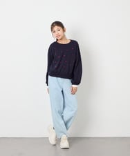 KJKKD14035 a.v.v KIDS(アー・ヴェ・ヴェ) [120-160]シャツレイヤー風プルオーバー ネイビー
