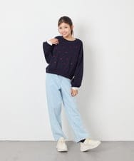 KJKKD14035 a.v.v KIDS(アー・ヴェ・ヴェ) [120-160]シャツレイヤー風プルオーバー ネイビー