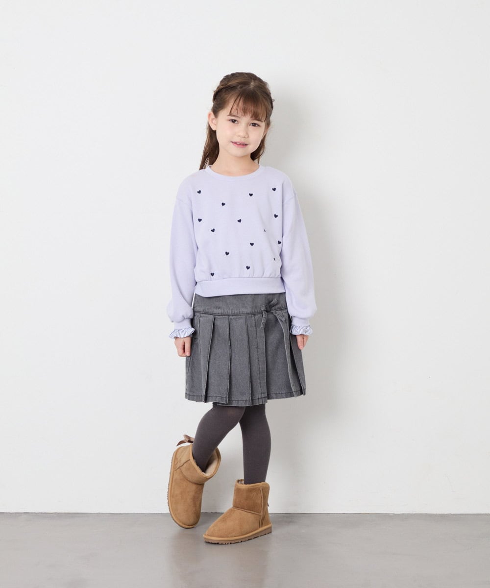 KJKKD14035 a.v.v KIDS(アー・ヴェ・ヴェ) [120-160]シャツレイヤー風プルオーバー ラベンダー