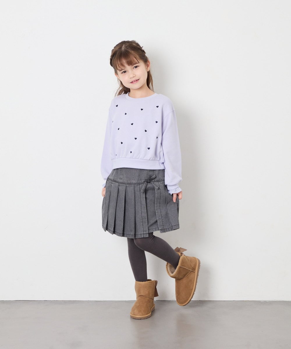KJKKD14035 a.v.v KIDS(アー・ヴェ・ヴェ) [120-160]シャツレイヤー風プルオーバー ラベンダー