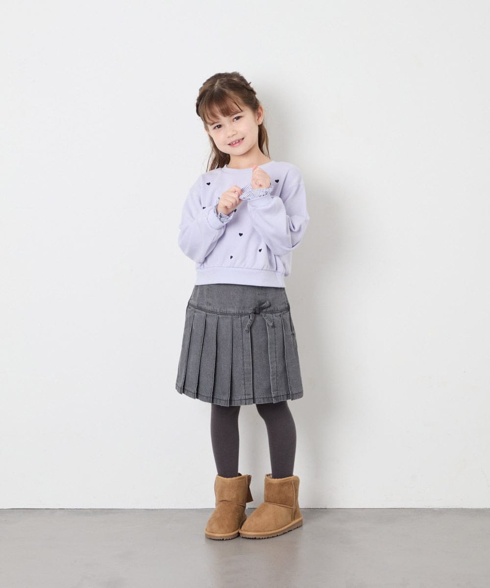 KJKKD14035 a.v.v KIDS(アー・ヴェ・ヴェ) [120-160]シャツレイヤー風プルオーバー ラベンダー