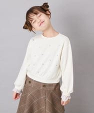 KJKKD14035 a.v.v KIDS(アー・ヴェ・ヴェ) [120-160]シャツレイヤー風プルオーバー アイボリー