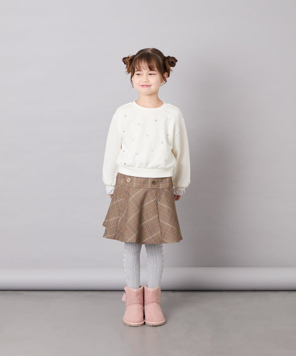 KJKKD14035 a.v.v KIDS(アー・ヴェ・ヴェ) [120-160]シャツレイヤー風プルオーバー アイボリー