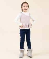 KJKKG06034 a.v.v KIDS(アー・ヴェ・ヴェ) [100-130]アシンメトリーニットベストセット[WEB限定サイズ] ブラウン