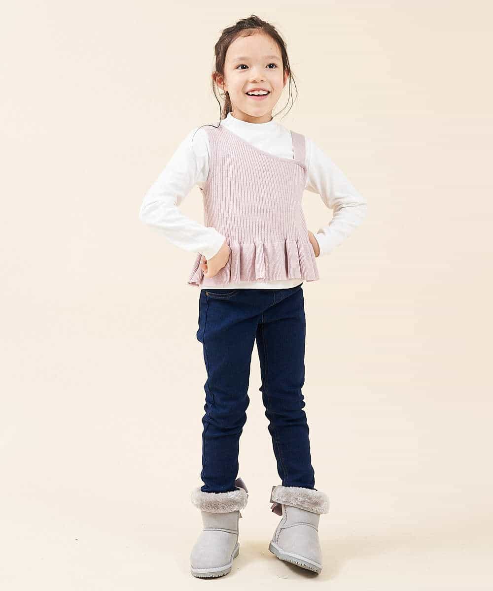 KJKKG06034 a.v.v KIDS(アー・ヴェ・ヴェ) [100-130]アシンメトリーニットベストセット[WEB限定サイズ] ブラウン