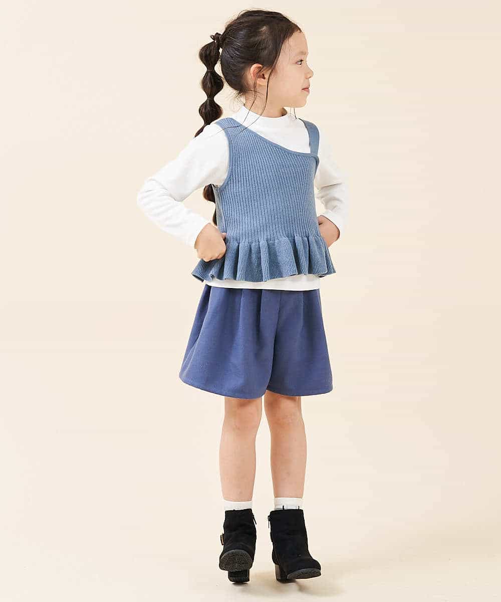 KJKKG06034 a.v.v KIDS(アー・ヴェ・ヴェ) [100-130]アシンメトリーニットベストセット[WEB限定サイズ] ブラウン