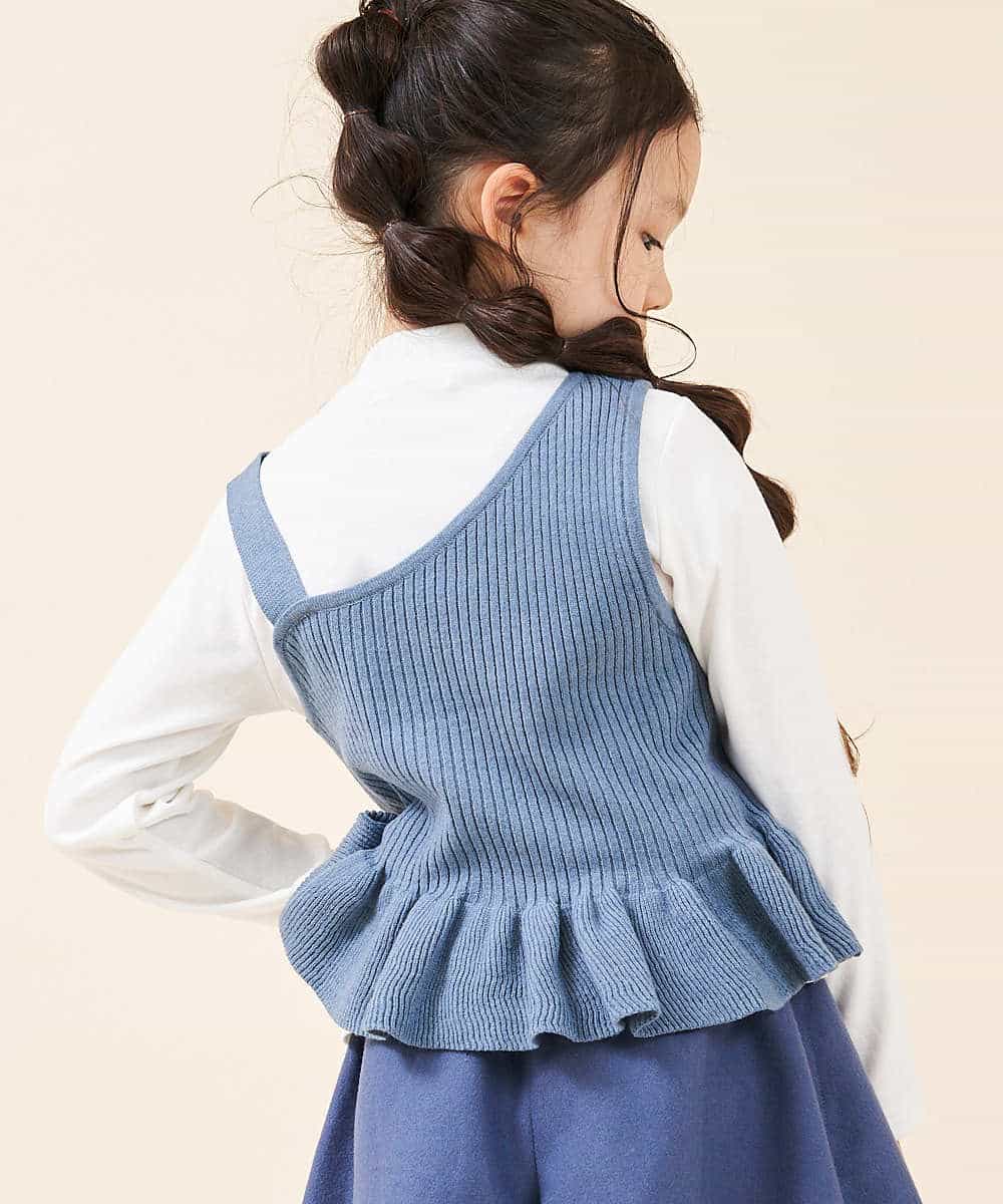 KJKKG06034 a.v.v KIDS(アー・ヴェ・ヴェ) [100-130]アシンメトリーニットベストセット[WEB限定サイズ] ブラウン