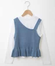 KJKKG06034 a.v.v KIDS(アー・ヴェ・ヴェ) [100-130]アシンメトリーニットベストセット[WEB限定サイズ] ブルー