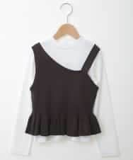 KJKKG06034 a.v.v KIDS(アー・ヴェ・ヴェ) [100-130]アシンメトリーニットベストセット[WEB限定サイズ] ブラウン