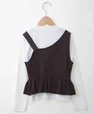KJKKG06034 a.v.v KIDS(アー・ヴェ・ヴェ) [100-130]アシンメトリーニットベストセット[WEB限定サイズ] ブラウン