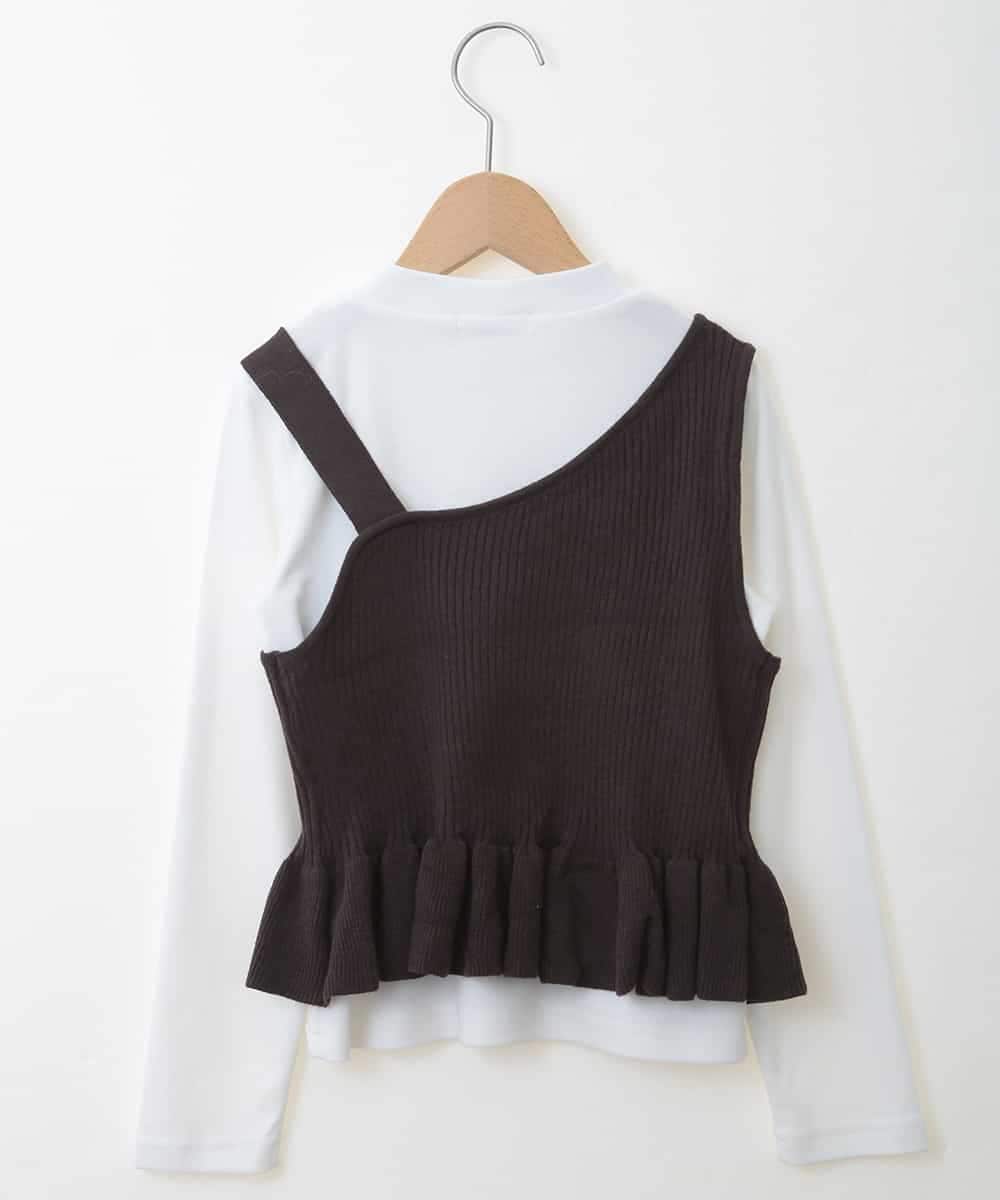 KJKKG06034 a.v.v KIDS(アー・ヴェ・ヴェ) [100-130]アシンメトリーニットベストセット[WEB限定サイズ] ブラウン