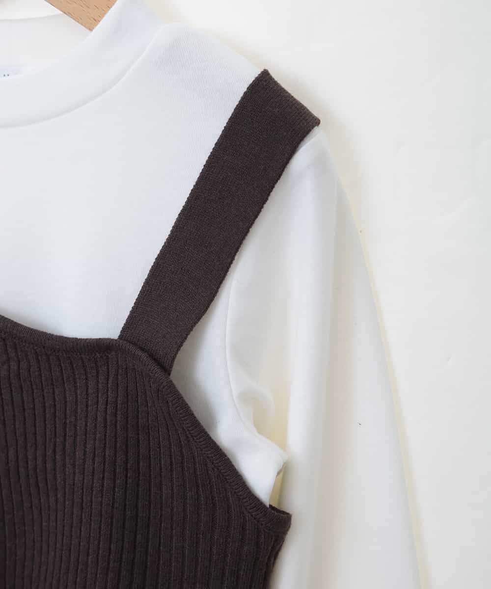 KJKKG06034 a.v.v KIDS(アー・ヴェ・ヴェ) [100-130]アシンメトリーニットベストセット[WEB限定サイズ] ブラウン