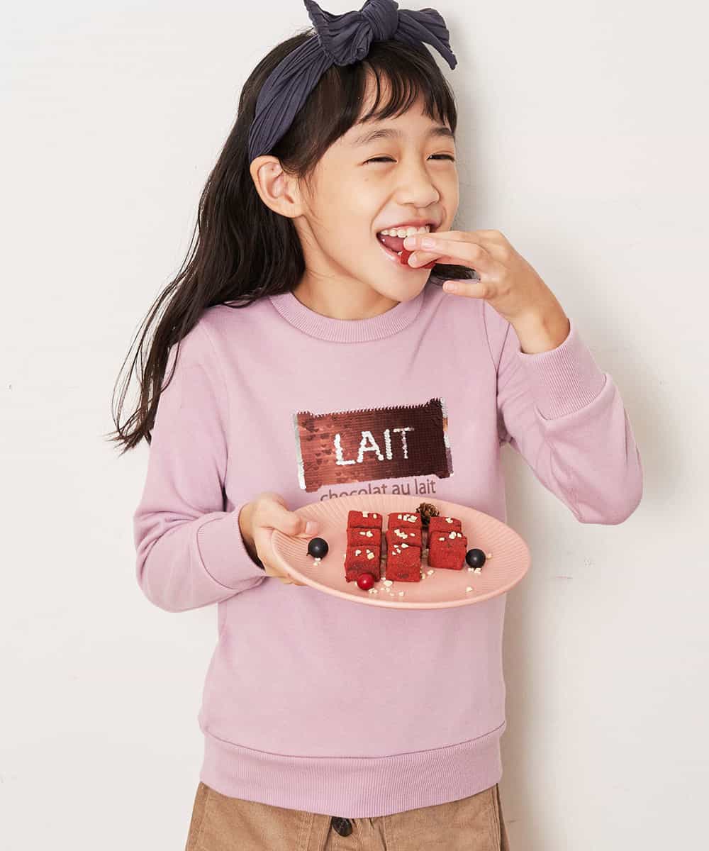 KJKKJ11024 a.v.v KIDS(アー・ヴェ・ヴェ) [100-130]トゥインクルスパンコールトレーナー[WEB限定サイズ] ピンク