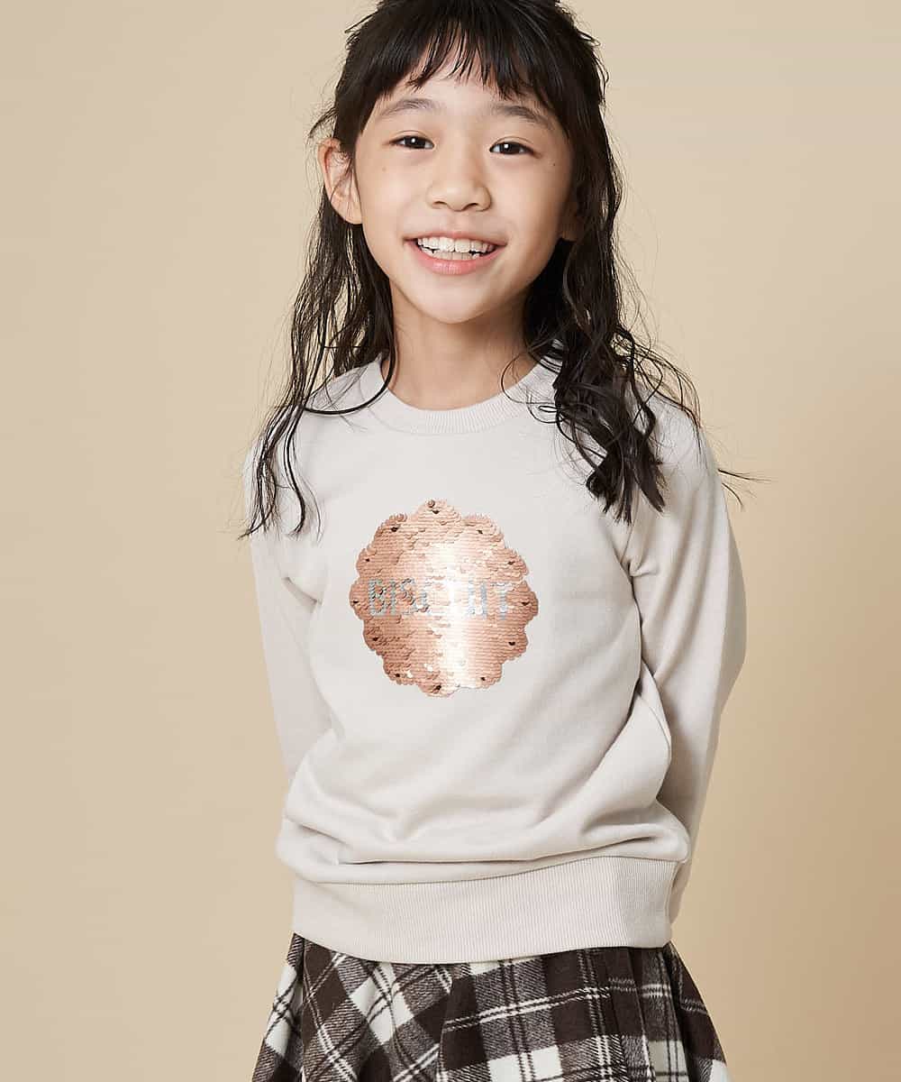 KJKKJ11024 a.v.v KIDS(アー・ヴェ・ヴェ) [100-130]トゥインクルスパンコールトレーナー[WEB限定サイズ] ピンク