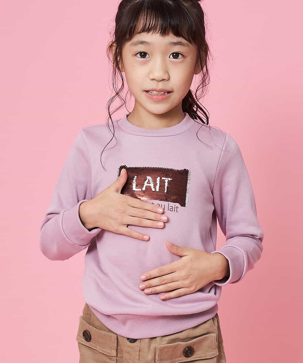 KJKKJ11024 a.v.v KIDS(アー・ヴェ・ヴェ) [100-130]トゥインクルスパンコールトレーナー[WEB限定サイズ] ピンク