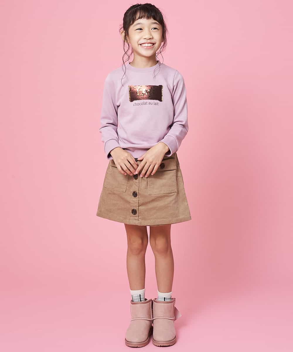 KJKKJ11024 a.v.v KIDS(アー・ヴェ・ヴェ) [100-130]トゥインクルスパンコールトレーナー[WEB限定サイズ] ピンク