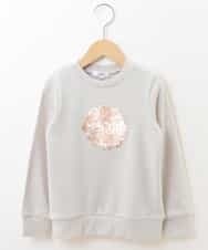 KJKKJ11024 a.v.v KIDS(アー・ヴェ・ヴェ) [100-130]トゥインクルスパンコールトレーナー[WEB限定サイズ] ベージュ