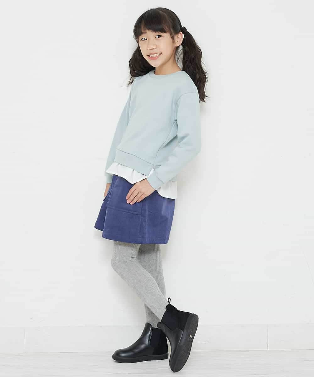 KJKKM47024 a.v.v KIDS(アー・ヴェ・ヴェ) [100-130]バックリボンシャツドッキングトレーナー ライトブルー