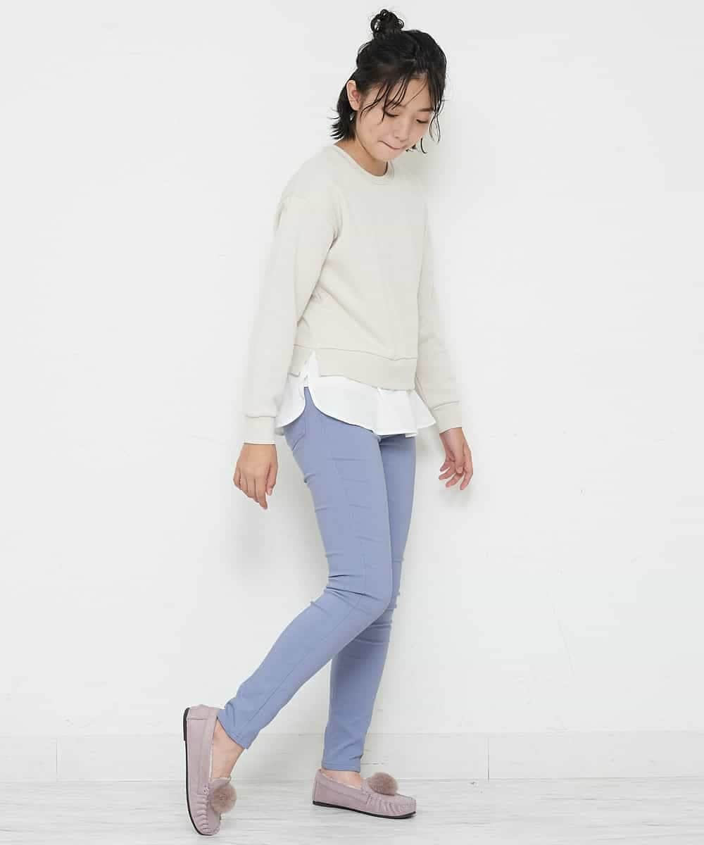 KJKKM47024 a.v.v KIDS(アー・ヴェ・ヴェ) [100-130]バックリボンシャツドッキングトレーナー ライトブルー