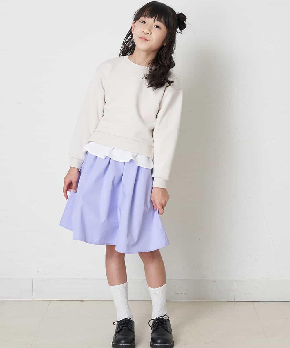 KJKKM47024 a.v.v KIDS(アー・ヴェ・ヴェ) [100-130]バックリボンシャツドッキングトレーナー ライトブルー