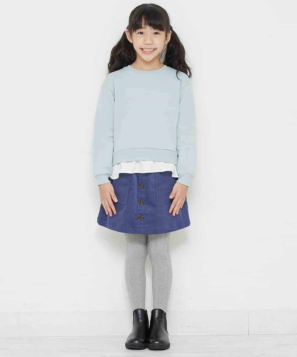 KJKKM47024 a.v.v KIDS(アー・ヴェ・ヴェ) [100-130]バックリボンシャツドッキングトレーナー ライトブルー