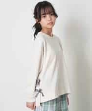 KJKKM49019 a.v.v KIDS(アー・ヴェ・ヴェ) [100-130]【人気No.1】サイドリボントレーナー ホワイト