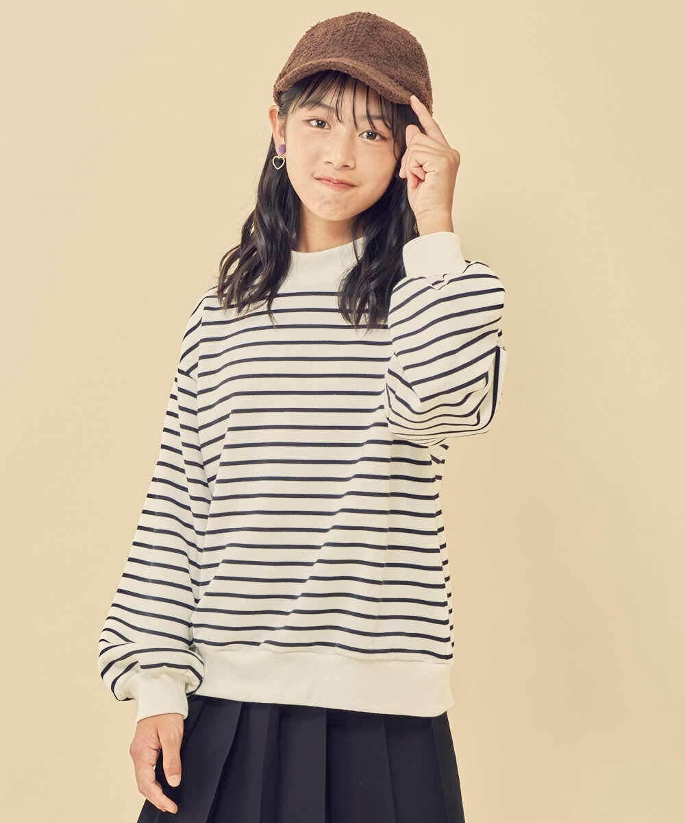 KJKKP33024 a.v.v KIDS(アー・ヴェ・ヴェ) [100-130]バックスリット ボーダートレーナー ピンク